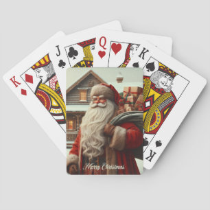 Merry Christmas vintage Santa Playing Cards