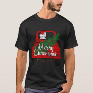 Merry Christmas Vintage Santa Red Truck with Light T-Shirt