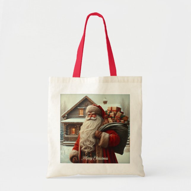 Merry Christmas vintage Santa  Tote Bag (Front)