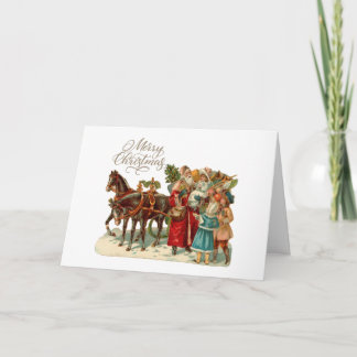Merry Christmas Vintage Santa with Children  Card