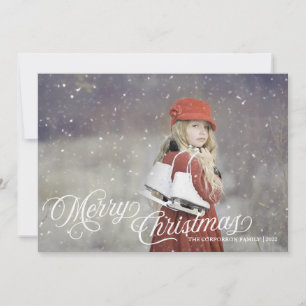 Merry Christmas Vintage Script Holiday Card