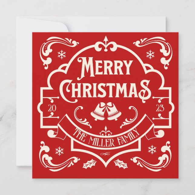 Merry Christmas vintage style design  (Front)