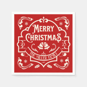 Merry Christmas vintage style design  Napkin