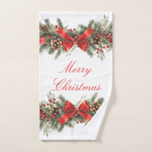 Merry Christmas vintage style hand towel 