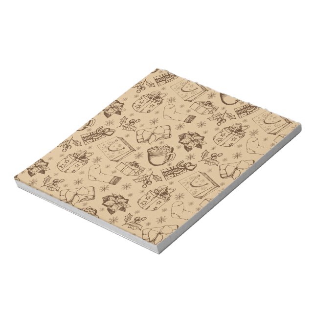 Merry christmas  vintage style pattern hand drawn notepad (Rotated)