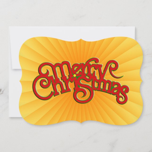 MERRY CHRISTMAS - vintage Xmas text design Holiday Card (Front)