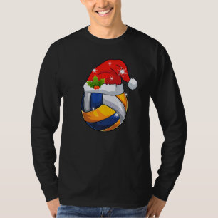 Merry Christmas Volleyball Santa Hat Xmas Boys Gir T-Shirt