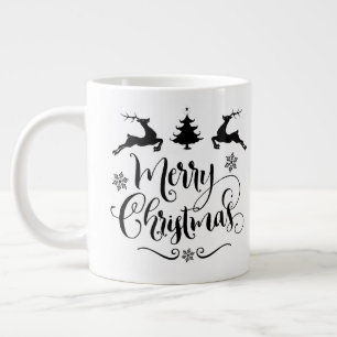 Merry Christmas w Reindeer/Christmas Quote /Mug Large Coffee Mug