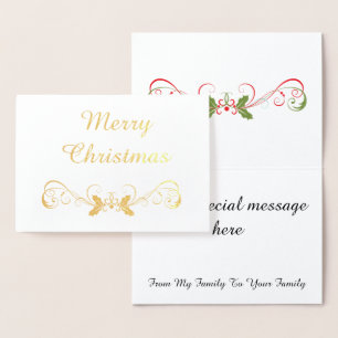 Merry Christmas w/Swirls Foil Card