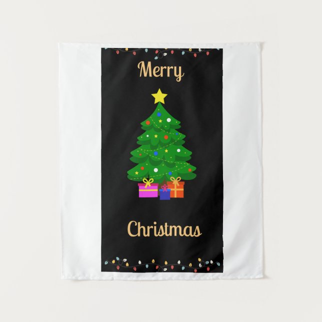 Merry Christmas wall art Tapestry (Front)