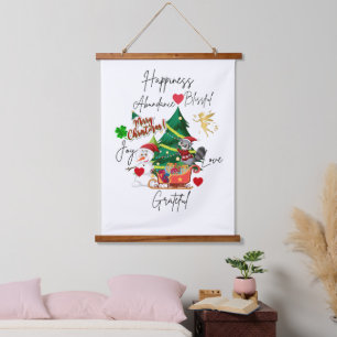 Merry Christmas Wall Tapestry Festive Home Decor