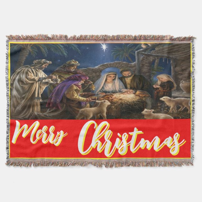 Merry christmas,wall, window,image throw blanket (Front)