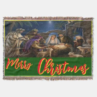Merry christmas,wall, window,image throw blanket