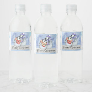 Merry Christmas Water Bottle Labels