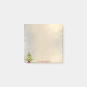 Merry Christmas, Watercolor Christmas Tree Post-it Notes