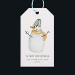 Merry Christmas. Watercolor cute snowman. Holiday Gift Tags<br><div class="desc">Watercolor Christmas snowman tag. Contact me,  please,  if you need additional items.</div>