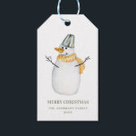 Merry Christmas. Watercolor cute snowman. Holiday Gift Tags<br><div class="desc">Watercolor Christmas snowman tag. Contact me,  please,  if you need additional items.</div>