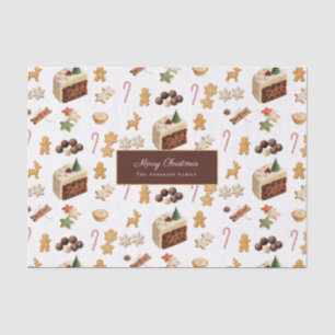 Merry Christmas Watercolor Holiday Baking Custom Tissue Paper