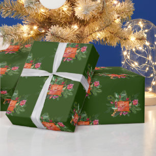 Merry Christmas Watercolor Holiday Collage Wrapping Paper