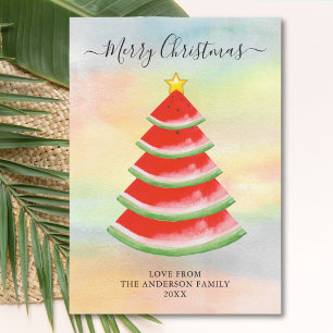Merry Christmas Watermelon  Holiday Card