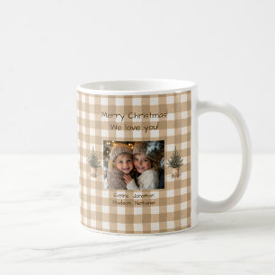 Merry Christmas We Love You Gingham Photo Coffee Mug