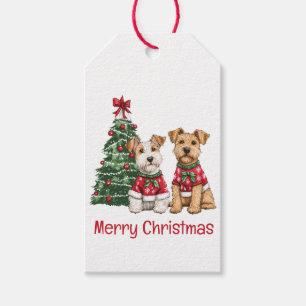Merry Christmas Welsh Wire Fox Terrier Dogs Gift Tags