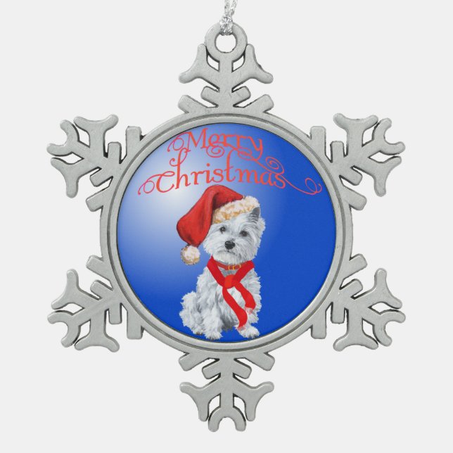 Merry Christmas Westie Ornament (Front)