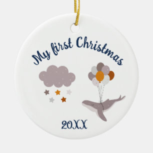 Merry Christmas Whale Beautiful Dream Ceramic Orna Ceramic Ornament