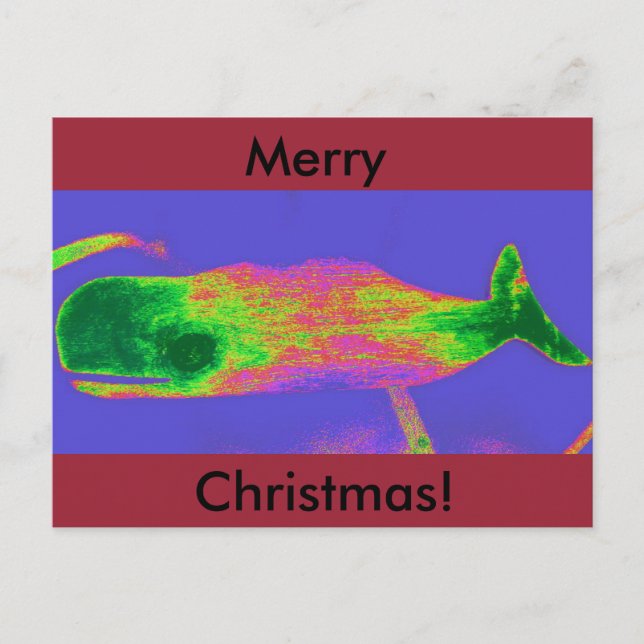 Merry Christmas whale postcard (Front)