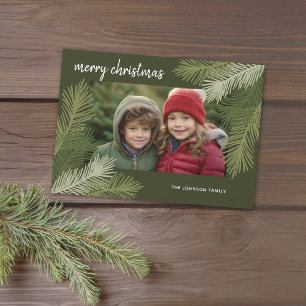 Merry Christmas - Whimsica Branches Modern Photo Holiday Card