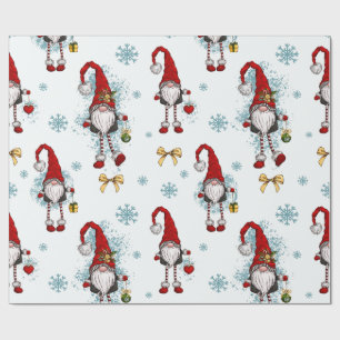 Merry Christmas,Whimsical Red Gnomes   Wrapping Paper