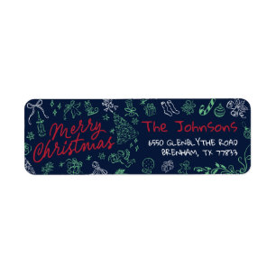 Merry Christmas Whimsical Return Address Label