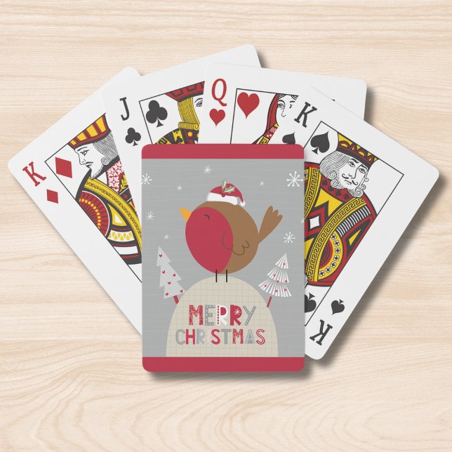 Merry Christmas Whimsical Robin Playing Cards (Creator Uploaded)