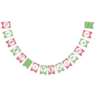 Merry Christmas whimsical typography pretty Bunting