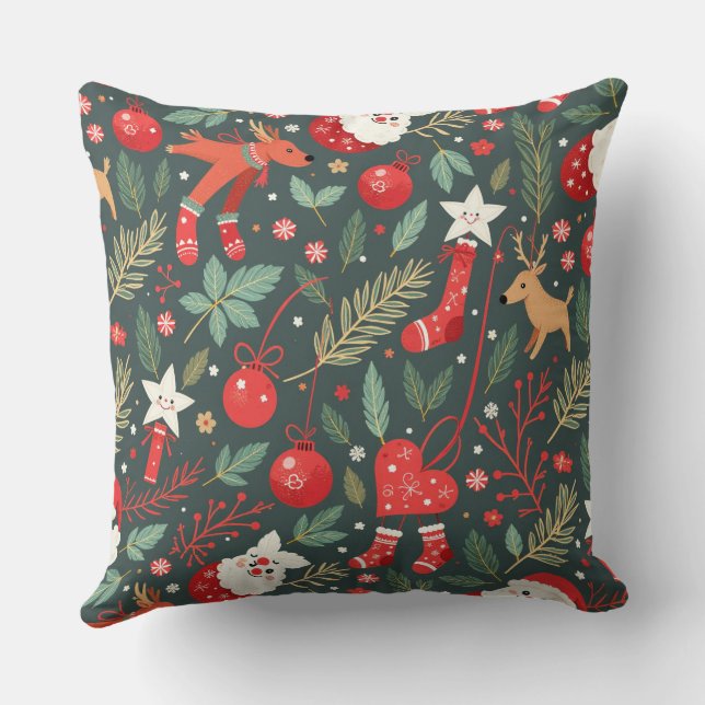 Merry Christmas Whimsy Cushion (Back)
