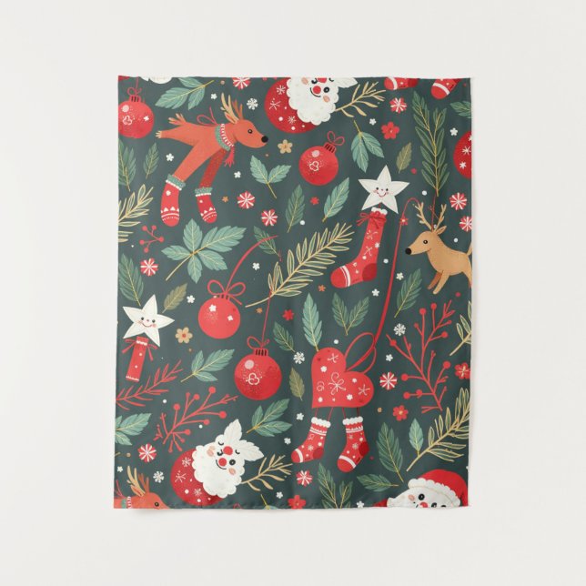 Merry Christmas Whimsy Tapestry (Front)