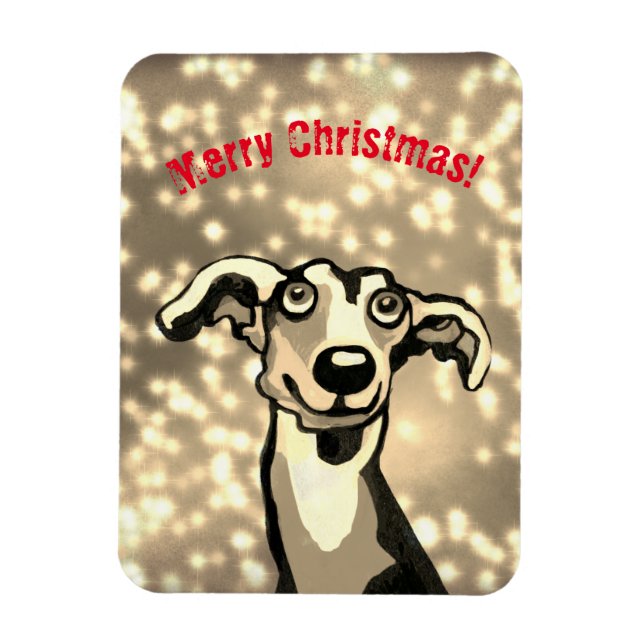 Merry Christmas whippet  Magnet (Vertical)