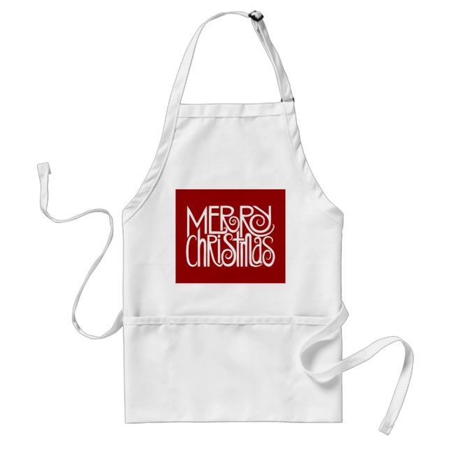 Merry Christmas White Apron (Front)