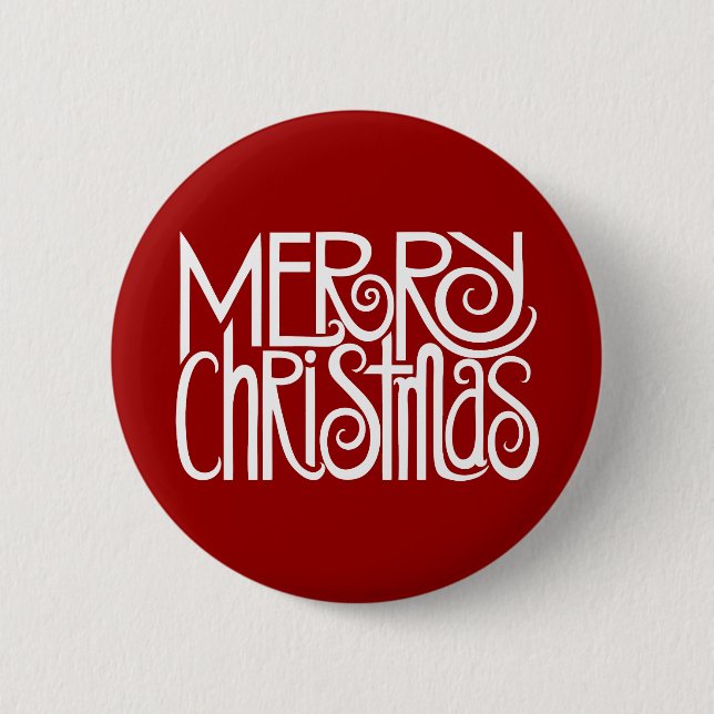 Merry Christmas White Button (Front)