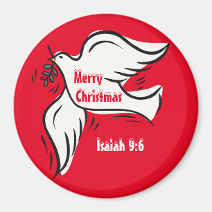 Merry Christmas White Dove Customise It Magnet