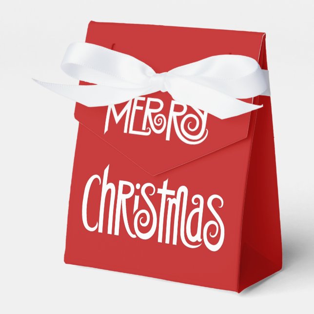 Merry Christmas white Favour Box (Front Side)