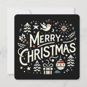 Merry Christmas White Graphic Typography Invitation