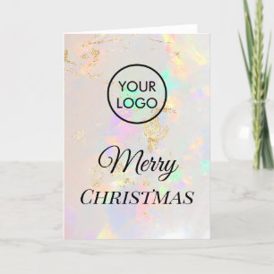 Merry Christmas white opal texture card