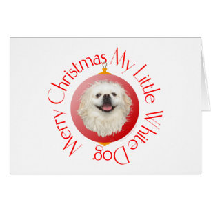 Merry Christmas White Pekingese