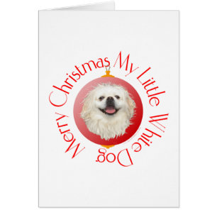 Merry Christmas White Pekingese