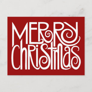 Merry Christmas White Postcard