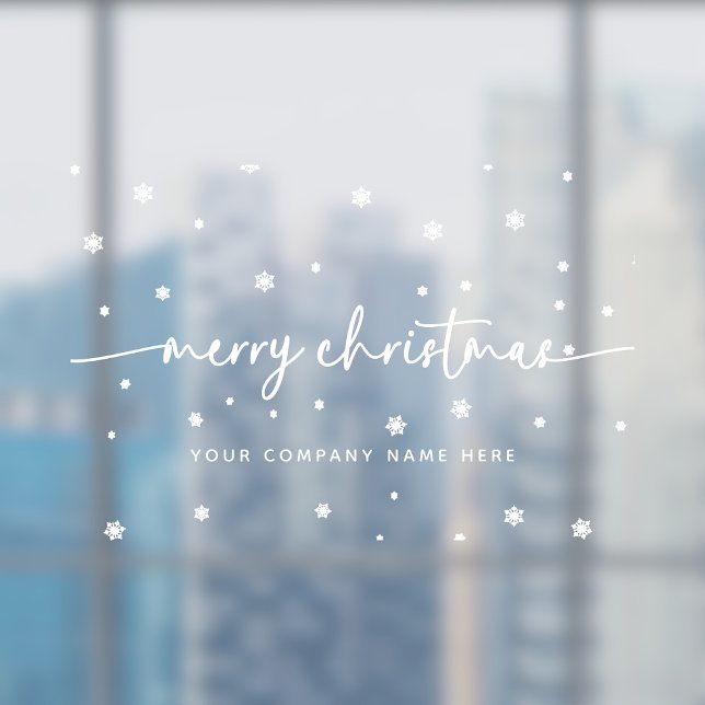 Merry Christmas White Snowflakes Business Welcome  (Creator Uploaded)
