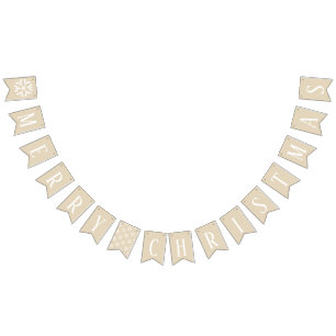 Merry Christmas White Text Bunting