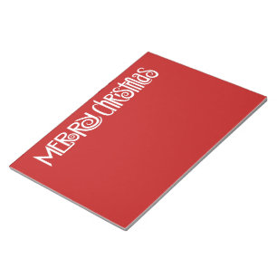 Merry Christmas white Text Notepad