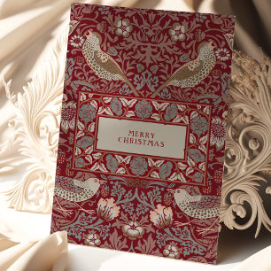 Merry Christmas William Morris Strawberry Thief Card